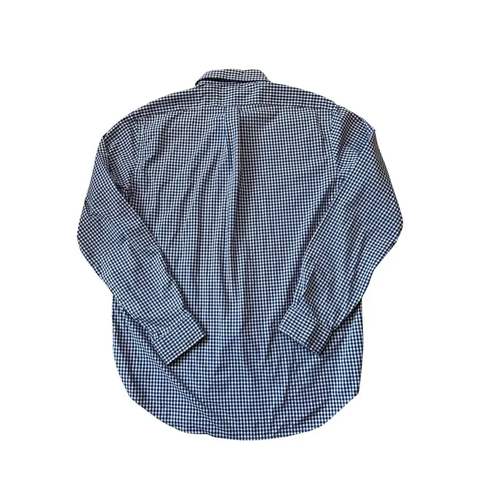 Ralph Lauren Performance Shirt Mens L Blue Gingham Check Stretch Long Sleeve